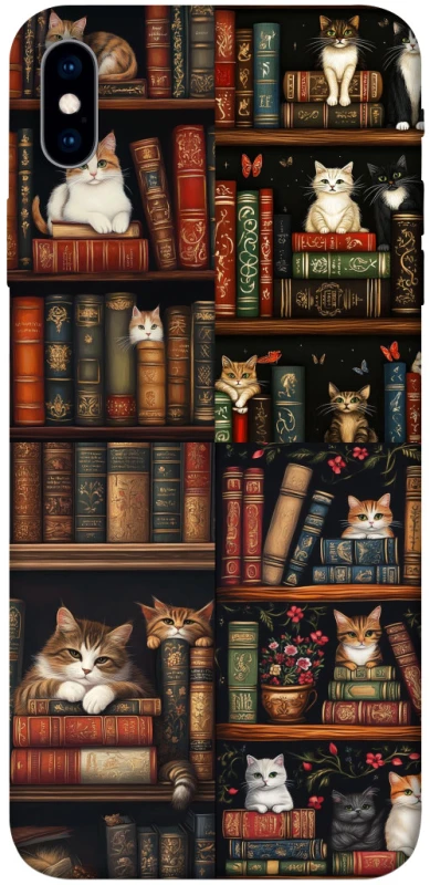 Чехол на Apple iPhone XS Max (6.5") Cats & Books фото 1 из 1