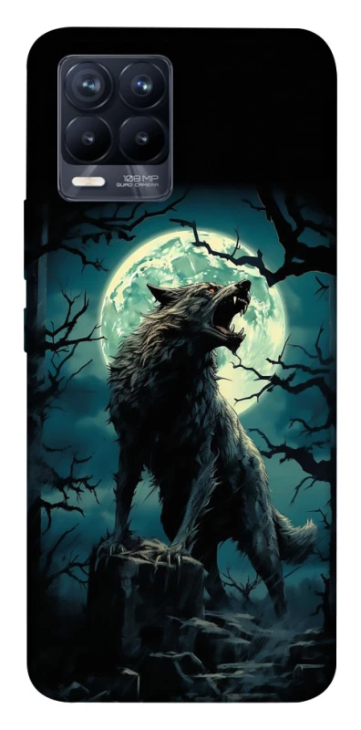 Чохол на Realme 8 Вовк під місяцем фото 1 з 1
