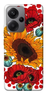Чехол на Xiaomi Redmi Note 13 Pro+ Подсолнечники и маки фото 1 из 1