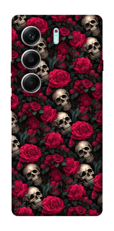 Чехол на Tecno Camon 40 Pro Черепа и розы фото 1 из 1