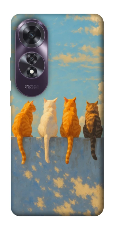 Чехол на Oppo A60 cats on wall фото 1 из 1