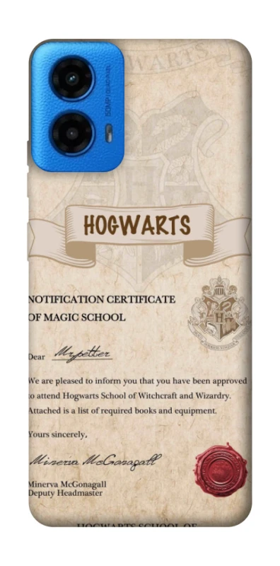 Чехол на Motorola Moto G45 The Hogwarts acceptance letter фото 1 из 1