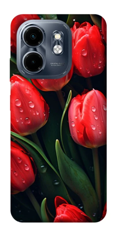 Чохол на Infinix Smart 9 4G / Hot 50i Червоні тюльпани фото 1 з 1