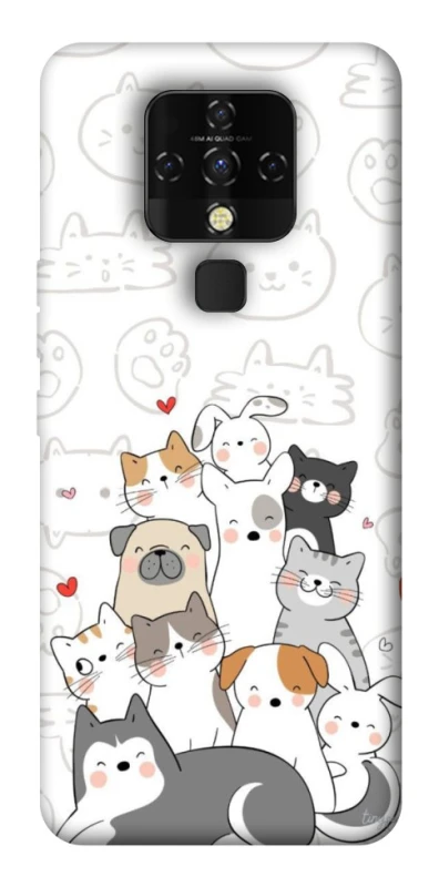Чехол на TECNO Camon 16 SE Funny Pets фото 1 из 1