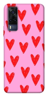 Чохол на Vivo Y53s Red hearts 2 фото 1 з 1