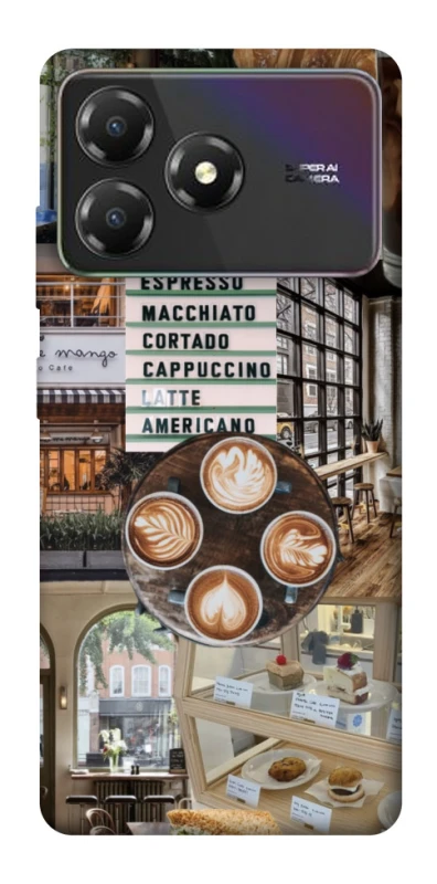Чохол на ZTE Blade A36 Coffee collage ver.5 фото 1 з 1