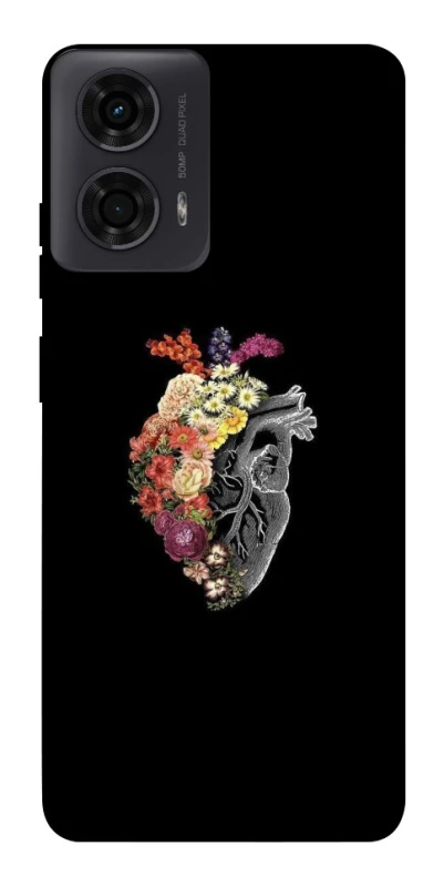 Чохол на Motorola Moto G24 Heart with flowers фото 1 з 1