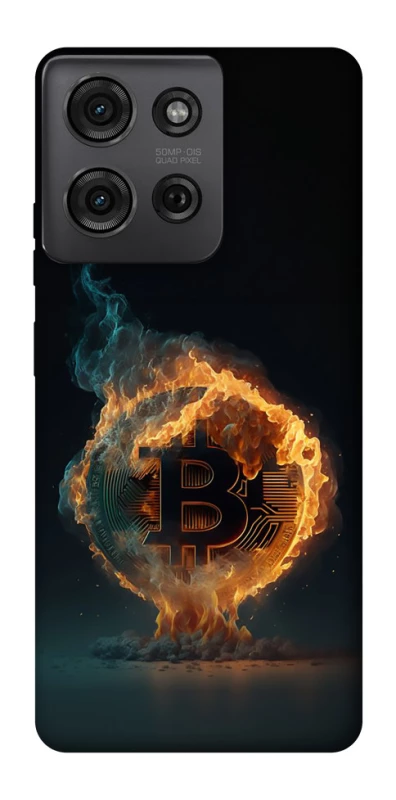 Чохол на Motorola Moto G75 Fire Bitcoin фото 1 з 1