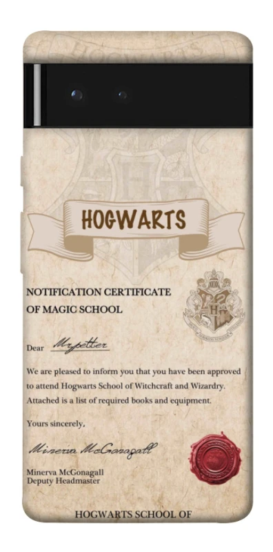 Чехол на Google Pixel 6 The Hogwarts acceptance letter фото 1 из 1