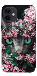 Чехол на Apple iPhone 12 mini (5.4") Кот в цветах фото 1 из 1