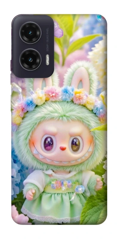 Чохол на Motorola Moto G35 Labubu & Flowers ver.2 фото 1 з 1