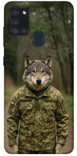 Чехол на Samsung Galaxy A21s Волк защитник фото 1 из 1