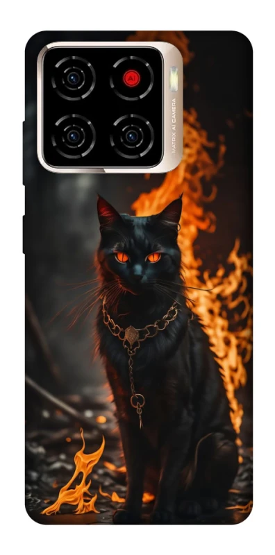 Чохол на ZTE Blade A56 Вогняний кіт фото 1 з 1