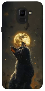 Чохол на Samsung J600F Galaxy J6 (2018) Кіт під місяцем v2 фото 1 з 1