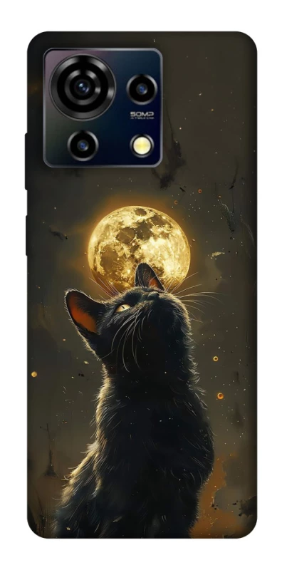 Чехол на ZTE Blade V50 Vita Кот под луной v2 фото 1 из 1