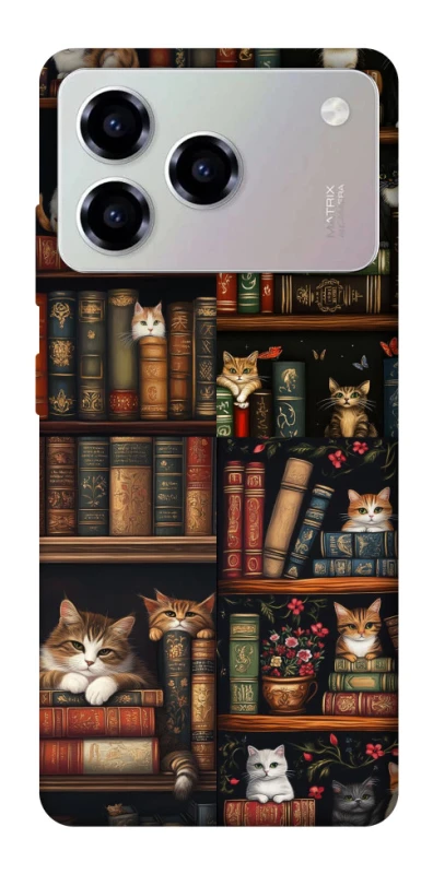 Чохол на ZTE Blade A76 Cats & Books фото 1 з 1
