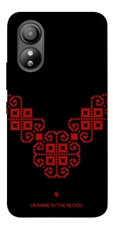 Чехол на ZTE Blade L220 Черно-красная вышиванка фото 1 из 1