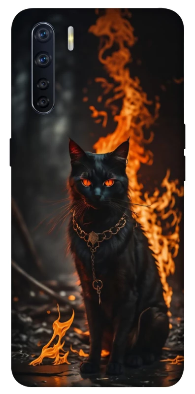 Чехол на Oppo A91 Огненный кот фото 1 из 1