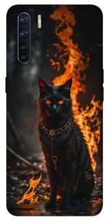 Чехол на Oppo A91 Огненный кот фото 1 из 1