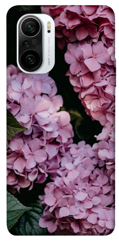 Чохол на Xiaomi Redmi K40 / K40 Pro / K40 Pro+ / Poco F3 Рожеві гартензії фото 1 з 1