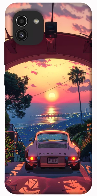 Чехол на Samsung Galaxy A03 Porsche at sunset фото 1 из 1