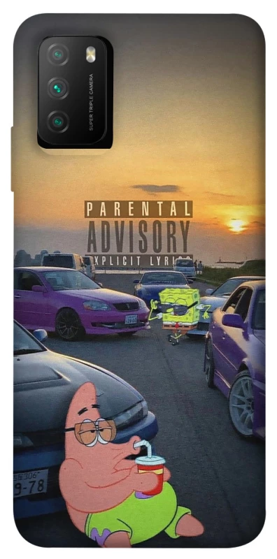 Чехол на Xiaomi Poco M3 Патрик на гонках фото 1 из 1