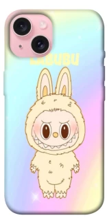 Чехол на Apple iPhone 15 (6.1") Fluffy Rainbow Labubu фото 1 из 1