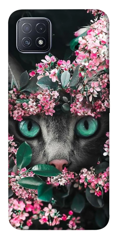 Чохол на Oppo A73 Кіт в квітах фото 1 з 1