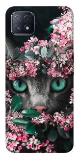Чехол на Oppo A73 Кот в цветах фото 1 из 1