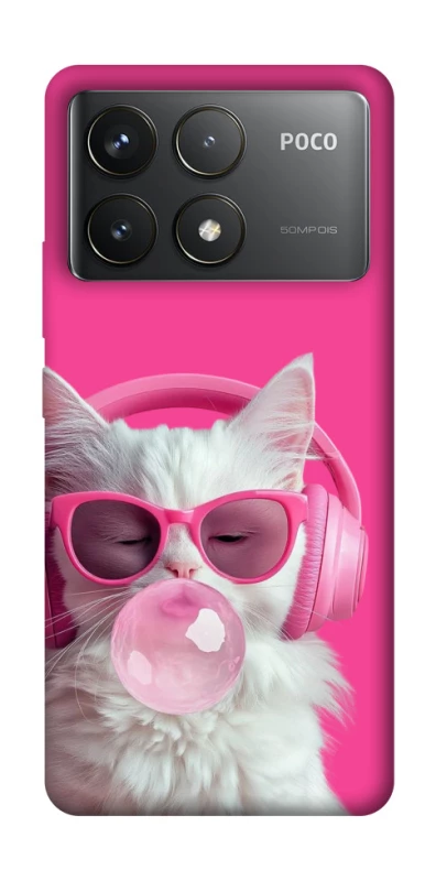 Чохол на Xiaomi Poco F6 Pro Pink kitty фото 1 Чохол на Xiaomi Poco F6 Pro Pink kitty фото 1 з 1