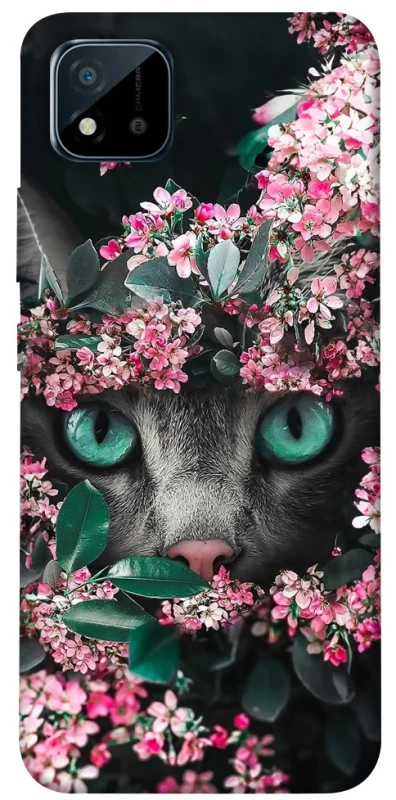 Чехол на Realme C11 (2021) Кот в цветах фото 1 из 1