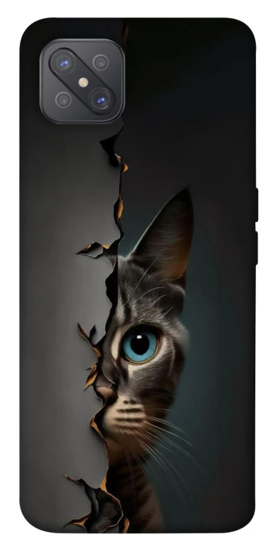 Чохол на Oppo A92s Кіт-підглядач v2 фото 1 з 1
