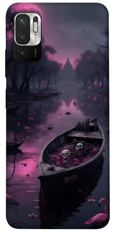 Чехол на Xiaomi Redmi Note 10 5G Boat and flamingo фото 1 из 1