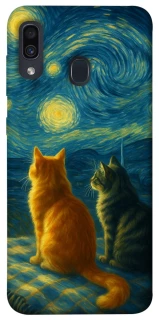Чохол на Samsung Galaxy A20 / A30 Cats under the stars фото 1 Чохол на Samsung Galaxy A20 / A30 Cats under the stars фото 1 з 1
