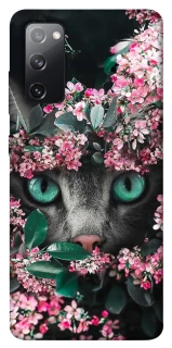 Чехол на Samsung Galaxy S20 FE Кот в цветах фото 1 из 1