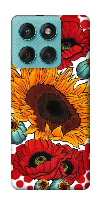 Чохол на Motorola Edge 60 Fusion Соняшники та маки фото 1 з 1