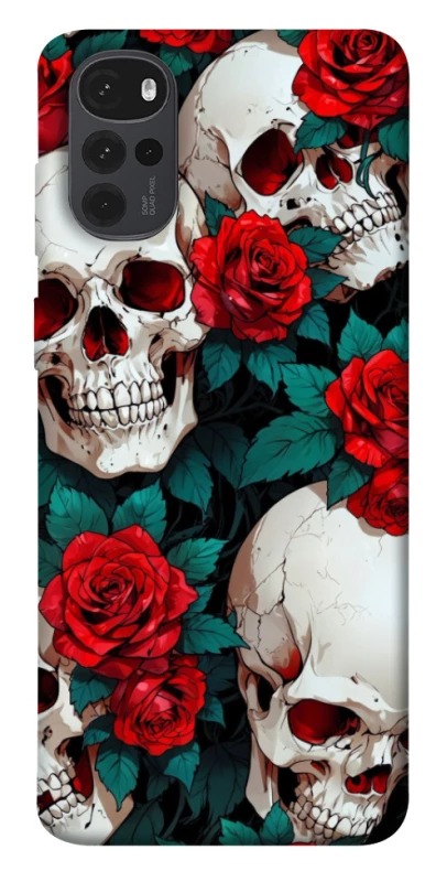 Чохол на Motorola Moto G22 skull and rose фото 1 з 1