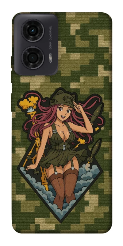 Чехол на Motorola Moto G24 Military Waifu фото 1 из 1