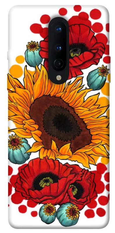 Чохол на OnePlus 8 Соняшники та маки фото 1 з 1