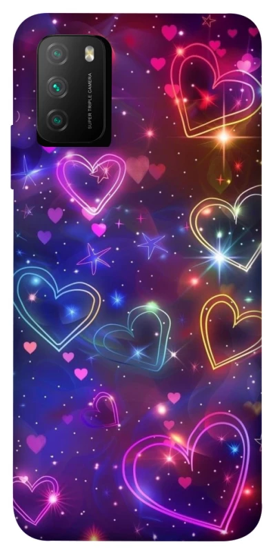 Чохол на Xiaomi Poco M3 Drawn hearts фото 1 з 1