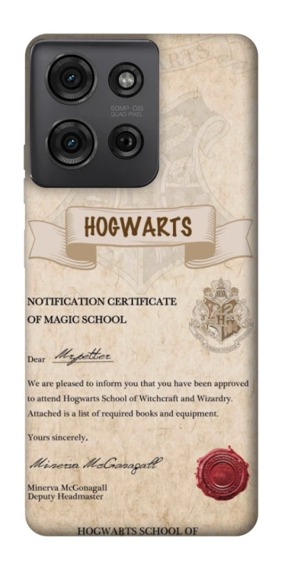 Чохол на Motorola Moto G75 The Hogwarts acceptance letter фото 1 з 1