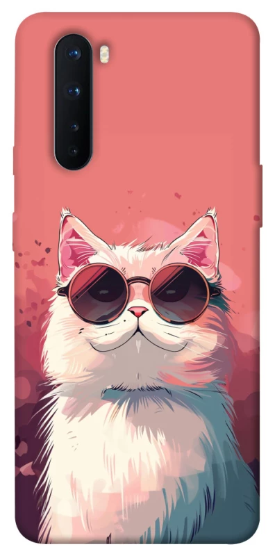 Чохол на OnePlus Nord Сat with glasses фото 1 з 1