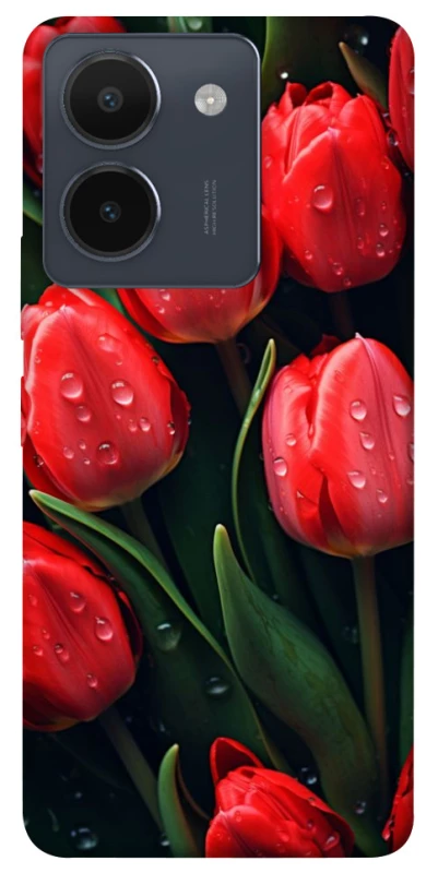Чохол на Vivo Y36 Червоні тюльпани фото 1 з 1