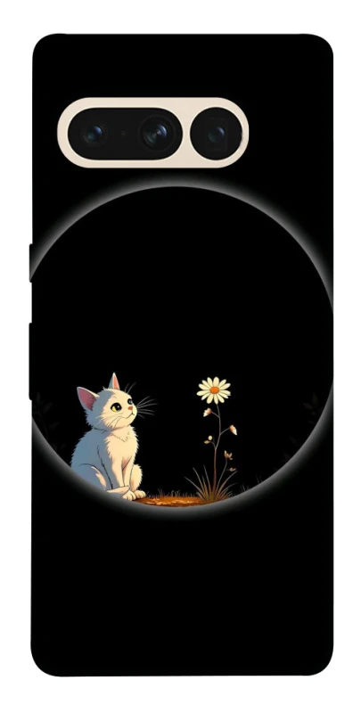 Чехол на Google Pixel 7 Pro Cat and flower фото 1 из 1