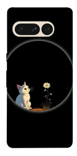 Чехол на Google Pixel 7 Pro Cat and flower фото 1 из 1