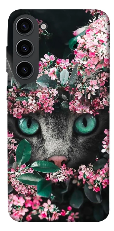 Чехол на Samsung Galaxy S23 Кот в цветах фото 1 из 1