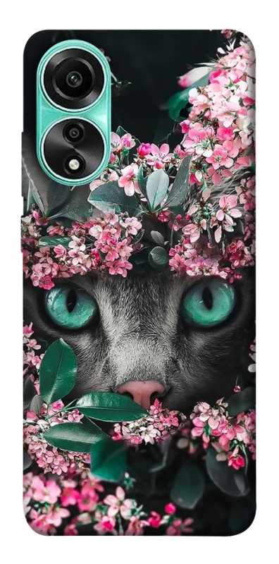 Чехол на Oppo A78 4G Кот в цветах фото 1 из 1