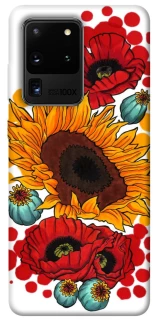 Чехол на Samsung Galaxy S20 Ultra Подсолнечники и маки фото 1 из 1