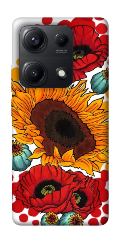 Чохол на Xiaomi Redmi Note 14S Соняшники та маки фото 1 з 1