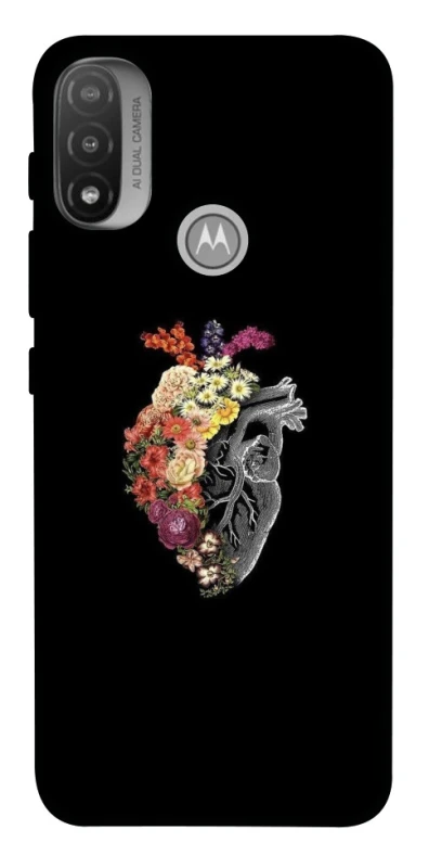 Чохол на Motorola Moto E20 Heart with flowers фото 1 з 1